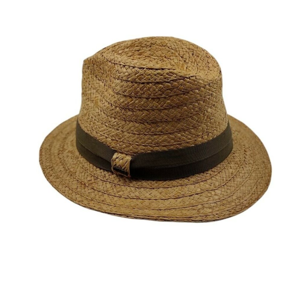 Scala Authentica Natural Fibre Straw Hat with Black Headband Size Small Medium